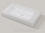 Plan vasque avec lavabo intégré au angle arrondi, L. 60 à 200 cm x l. 40 à 60 cm, résine minérale ACRYSTONE® SOLID-SURFACE Finition lisse blanc mate, Livraison Offerte et Rapide.